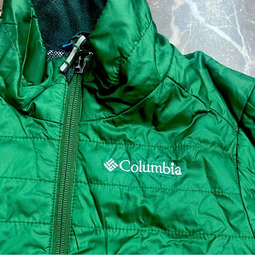 EUC Columbia Omni Heat Puffer Jacket Kids XXS Size 4/5 Green - Picture 3 of 5